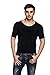 Odoland Men's Body Shaper Slimming Shirt Tummy Vest Thermal Compression Base Layer Slim Muscle Short Sleeve Shapewear, Black M