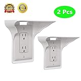 Srxing Socket Shelf, Wall Outlet Shelf, Shelf Outlet - Holds Up to 10 lbs, Storage Theory Space Saving Solution - Easy Install (White), 2 Pack