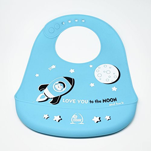 Little Zodiac Waterproof Silicone Baby Bib with Pocket