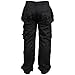 Newfacelook Mens Cargo Trousers Working Pants Cordura Knee Pockets Black W38-L32