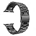 for Apple Watch Band Black 42MM/44MM Stainless Steel Strap Wristband for Replacement iWatch Strap with Comfortable Durable Folding Metal Clasp Classic Buckle Wrist Watch Strap,Updated Version
