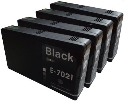 4 Compatible Black Printer Ink Cartridges to replace Epson T7021 for Epson WorkForce WP-4535 DWF WP-4025 WP-4000 Series WP-4545 DTWF WP-4015 DN WP-4525 DNF WP-4515 WP-4500 WP-4595 WP-4095 - XL High Capacity