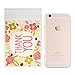 YunKo 100pcs Cookie Treat Bags Pink Flower Thank You Cookie Packaging Self-Adhesive Plastic Bags for Biscuits Package Good for Bakery Party Cz024