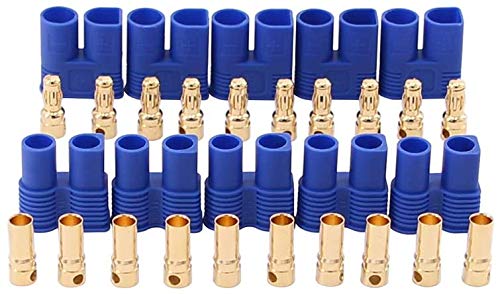 10 Pairs EC3 Battery Connector Plugs,3.5mm Banana Plug Female Male Bullet Connector for RC ESC LIPO Battery Motor
