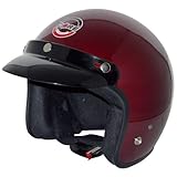 Core Vintage Open Face Helmet (Wine, X-Large)