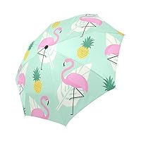 rngysdhj Umbrella,Sun Umbrella Pink Flamingo New Compact Travel Umbrella,Windproof, Reinforced Canopy,3 Folds Auto Open/Close Anti-UV Umbrella