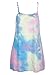 PERSUN Rainbow Tie Dye Weave Spaghetti Strap Mini Dress Top