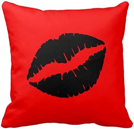 Black Lipstick On Red Throw Pillow Case