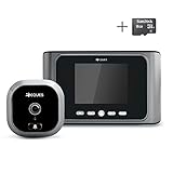 Eques Greeter Digital Door Viewer & Doorbell - LCD Security Camera Monitor 165° Wide Angle Lens - Video Record Photo Shooting - No APP - No Motion Sensor - Peephole Needed (Space Gray)