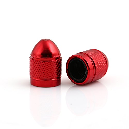 image for Red Car Tire Valve Stems Cap Bullet Style Tire Valve Cap from Godeson,