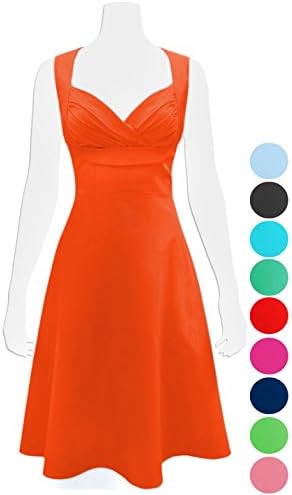 Women's Vintage-Inspired 1950s A-Line Cocktail Dress (Small, Tangerine)