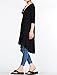 Mordenmiss Women's Half Sleeve High Low Loose Tunic Tops Casual Tee Shirts Black-XL