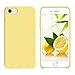 GUAGUA Compatible with iPhone SE 2022/2020 Case, iPhone 8 Case iPhone 7 Case 4.7 Inch Liquid Silicone Soft Gel Slim Microfiber Lining Cushion Texture Protective Case for iPhone SE 3rd/2nd, Yellow