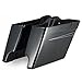 Us Stock Advanblack 4 1/2 inch Vivid/Glossy Black Extended Bags Bottoms Medium Silver Pinstripe Stretched Saddlebags Fit for 2014-2019 Harley Touring Street Glide Special Road Glide Road King