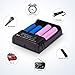 Universal Smart Battery Charger with LCD Display for Rechargeable Batteries Ni-MH Ni-Cd A AA AAA AAAA C F6 SC 18650 26650 14500 16340 18500 18350 RCR123 (4 Slots)(Without Batteries)