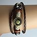 WILD-WIND (TM Unique Art Metal Button Ring Braided Leather Adjustable Wrap Bracelet (Circle)