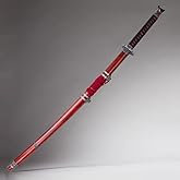 40 inches Metal Red Mortal Blade Wolf Katana, Stainless Steel,Cosplay Replica Sword for Role Playing and Collecting