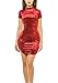 Dreamtravel Womens Short Sleeve Turtleneck Velvet Mini Bodycon Pencil Dress