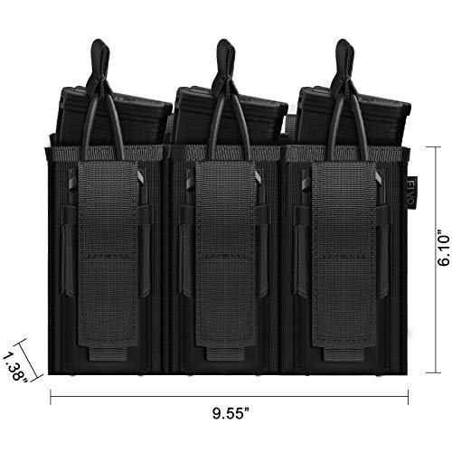 Tactical Mag Pouch for Rifle and Pistol, OpenTop Molle Double/Triple