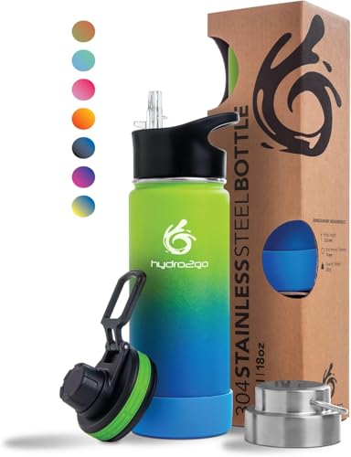 hydro2go Edelstahl-Trinkflasche 530 ml, 12 Std. heiß, 24 h kalt, BPA-frei