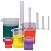 Buytra 5 Sizes Clear Plastic Graduated Cylinders (10 25 50 100 250ml) 5 Pack Plastic Beakers Set- 50, 100, 250, 500, 1000ML