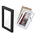 ONE WALL Tempered Glass 5x7 Picture Frame with Mats for 4x6 Photo, Black Wood Frame for Wall and Tabletop - Mounting Hardware Included