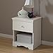 South Shore Crystal 1-Drawer Nightstand, Pure White with Crystal-Like Knob
