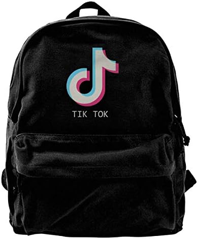 Canvas Backpack TIK Tok Rucksack Gym Hiking Laptop Shoulder Bag Daypack For