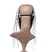 2pcs/set Latex Horror Creepy White Hair Mask,Scary Halloween Party Props