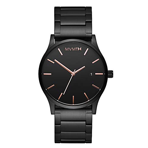 MVMT Classic Watches | 45 MM Men s Analog Minimalist Watch | Black Rose Link