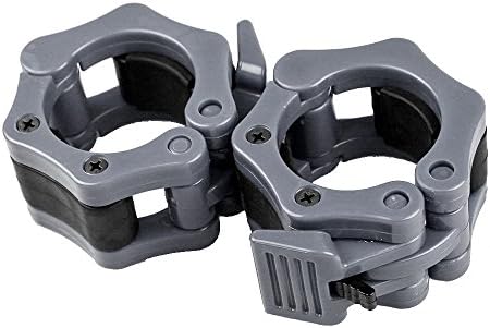 Lukher Pair of 2 Inch ABS Olympic Barbell Locking for Professional Gymmers with Quick Release Secure Snap Latch For 2-Inch Diameter Size Olympic Collars Bars Set Of 2 Clamps (Gray)