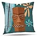 Pakaku Throw Pillows Covers for Couch/Bed 18 x 18 inch, Tiki Man Surf Home Sofa Cushion Cover Pillowcase Summer Gift Decorative Hidden Zipper Cotton and Polyester Blended Soft Touch