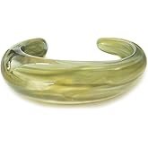 Zhang shine Resin Bangle Bracelet for Women - Colorful Pink Blue Transparent Irregular Geometric Round Square Acrylic Wristbands Plate Cuff Bracelet Vintage Wide Plastic Statement Jewelry