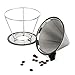 Coffee Filter-Coffee Dripper-Best Pour Over Coffee Filter Stainless Steel-(304)-Paperless and Reusable Coffee Maker Stand-Clever Coffee Cone Permanent for cup-Metal Large Coffee Cone Stainless-