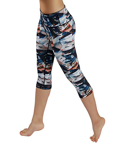 image for ODODOS Power Flex Printed Yoga Capris Tummy Control Workout Non See-Th