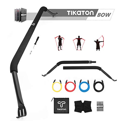 Tikaton Bow Portable Home Gym Resistance Band System Heavy Set, Weightlifting and HIIT Interval Trai Tikaton Bow Portable Home Gym Resistance Band System Heavy Set, Weightlifting and HIIT Interval Trai