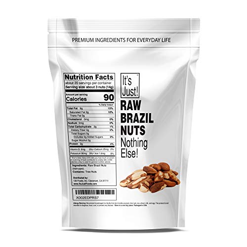 It's Just - Raw Brazil Nuts, Nothing Else, No PPO, Unsalted, Large Premium, Superior To Organic (10oz)