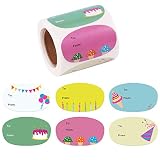 WRAPAHOLIC Cute Birthday Gift Stickers - Unique Cute Design Present Stickers - 6 Different Designs for Birthday, Party, Baby Shower - 2.5 x 1.5 Inch 300 Total Labels