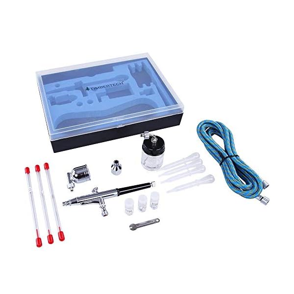 TIMBERTECH - abpst03 - Airbrush-Set 2 - mit 6 Nadeln, 6 TÃ¼llen, 2 Adapter, 2 Schlauch und 2 Unterteilungen – Bild 5