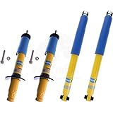 Bilstein B6 4600 Series 4 Shocks Kit for 02-'09 Chevy Trailblazer Ride Monotube replacement Gas Charged Shock absorbers part number 24-103336, 24-103350