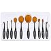 WOVTE Makeup Brushes 10 Piece Oval Makeup Brush Set Toothbrush Shaped Design Foundation Concealer Blending Blush Powder Cream Cosmetics Brushes for Face Powder Eye shadow with Gift Box