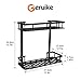 GERUIKE Bathroom Shelf 2-Tier, Square Shower Caddy Basket Wall Mounted Space Aluminum Shower Storage Organizer Rack Adhesive No Rust No Damage, Black
