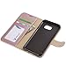 Abacus24-7 Galaxy S7 Edge Phone Case, Wallet with Leather Flip Cover and Stand, Rose Gold