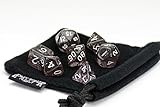 Polyhedral Dice Set | Black Sparkle | 7 Piece | PRISTINE Edition | FREE Carrying Bag | Hand Checked Quality
