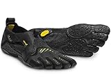 Vibram FiveFingers Men's Signa Barefoot Shoes Black / Yellow 46 & Pemium Toesock Bundle