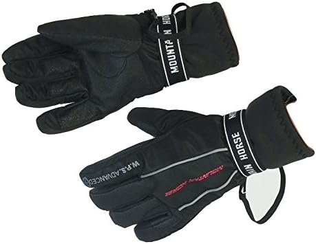 Mountain Horse Storm Waterproof Riding Gloves - Black/Silver Grey (S)