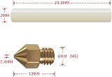 QIDI TECH 0.4mm M6 Brass Extruder Nozzles w/ PTFE Tube for X-CF Pro i-Fast 3D view 2