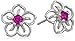 Amazon Collection Sterling Silver Sky Flower Stud Earrings