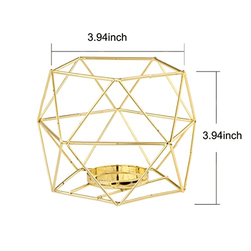 Geometric Gold Candle Holder, Tealight Candlestick Candle Holders Votive Candle Stand for Tables Centerpieces, Wedding Decor, Home Decoration