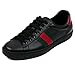 Wiberlux Gucci Men's Stripe Panel Contrast Back Tab Sneakers 7.0 Black
